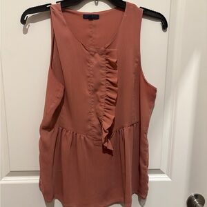 GAP Terracotta Ruffled V-Neck Sleeveless Blouse